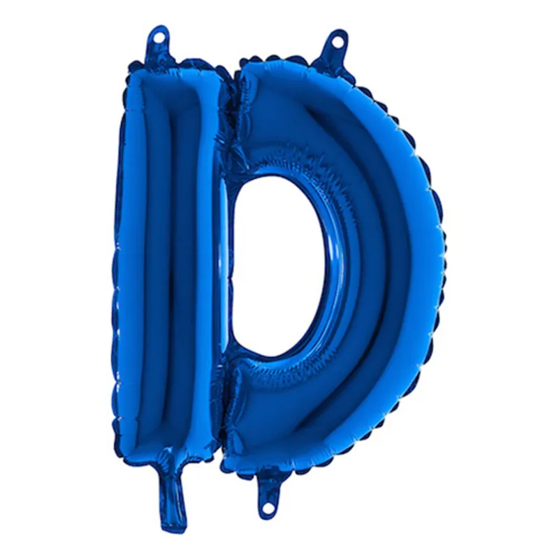 Bokstavsballong Mini Blå Metallic – Bokstav D