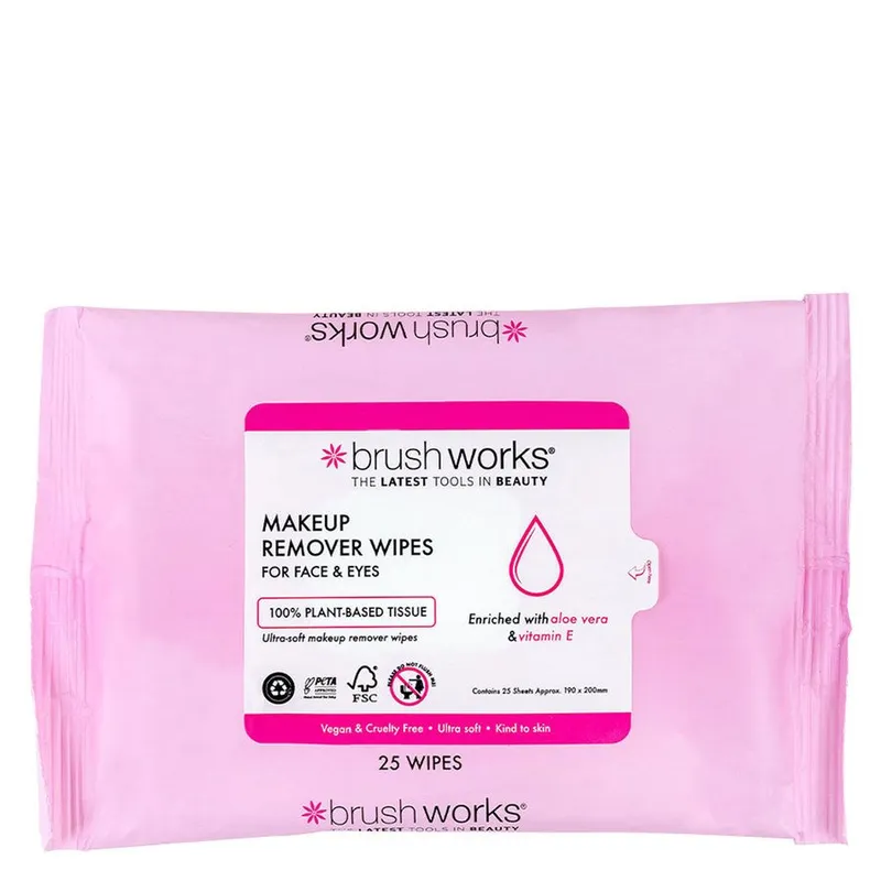 Brushworks Makeup Remover Wipes 25 Sheets