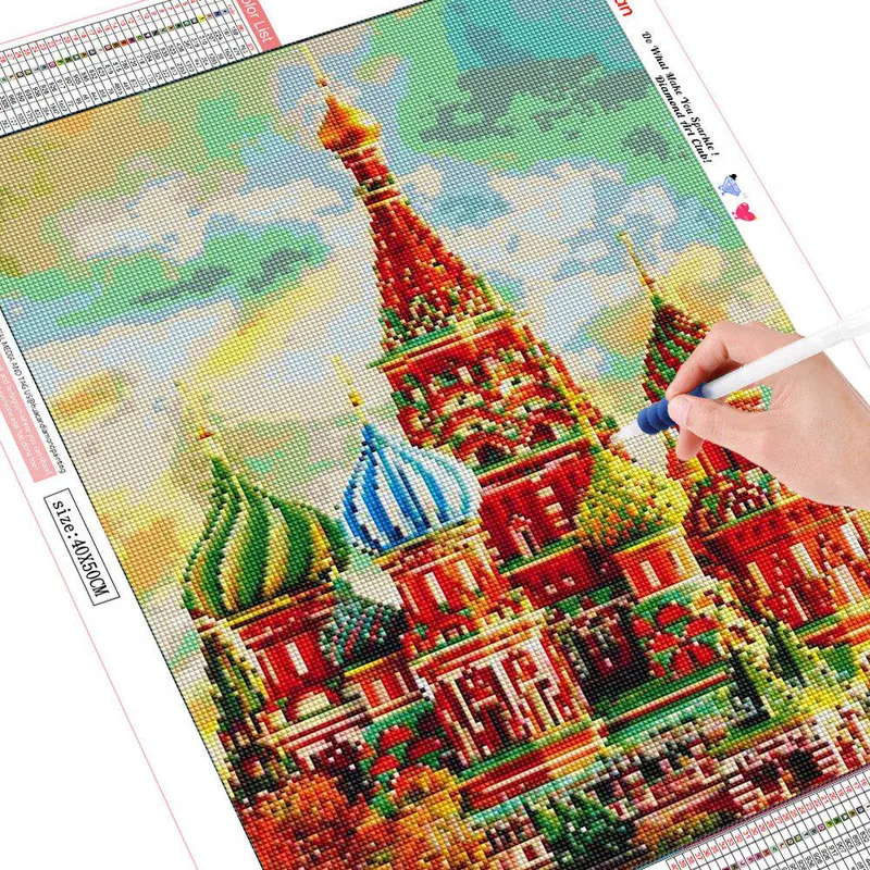 Diamond Brodery Full Display Church 5D Diamond Painting Full Diamond Mosaic Picture 20X30