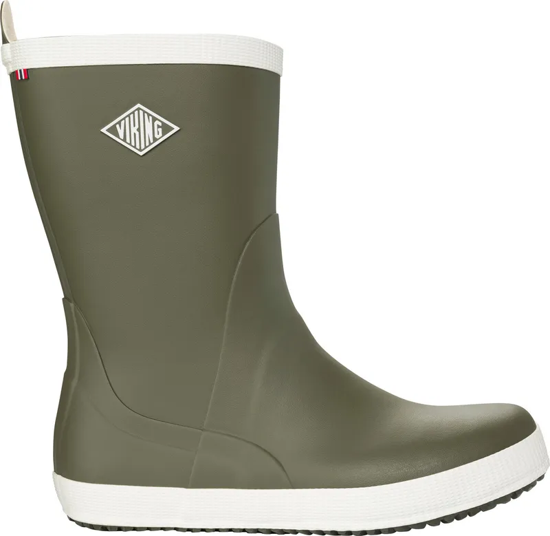 Viking Footwear Seilas Heritage Rubber Boot Olive/eggshell (#4379)