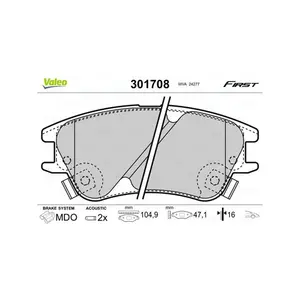 Bromsbelägg VALEO 301708