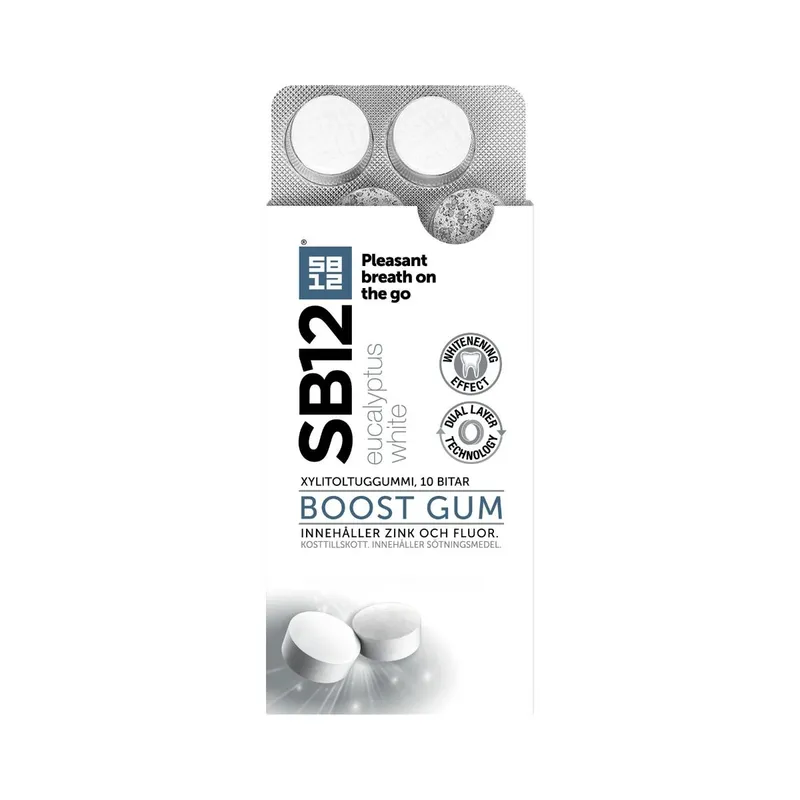 SB12 Boost Eucalyptus White Tuggummi 10 st