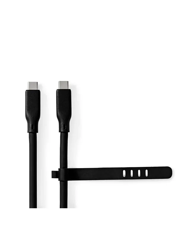 USB-kabel | USB 3.2 Gen 1 | USB-C™ Hane | USB-C™ Hane | 60 W | 8K@30Hz | 5 Gbps | Nickelplaterad | 1.50 m | Rund | Silikon | Sva