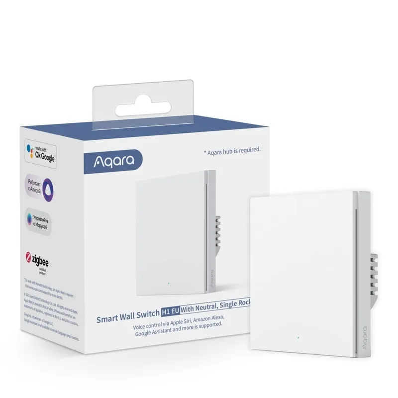Aqara Smart Wall Switch H1 (with neutral) – Single Rocker White