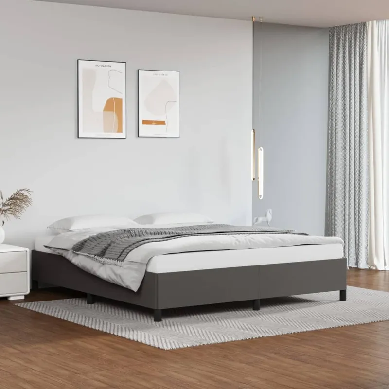vidaXL Sängram grå 160×200 cm konstläder (#3106)