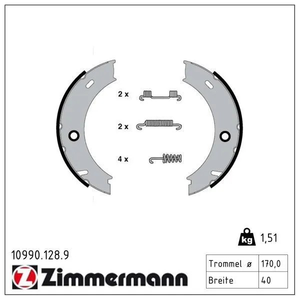 Handbromsbackar ZIMMERMANN 10990.128.9