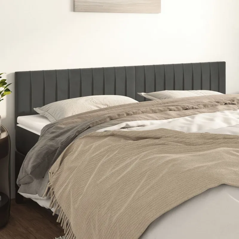 vidaXL Sänggavlar mörkgrå 200x5x78/88 cm sammet (#1371)