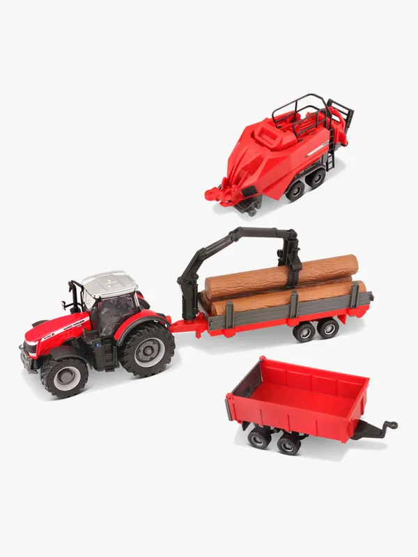 Massey Ferguson 8740s Jordbrukstraktor med 3 Släpvagnstillbehör 10 cm