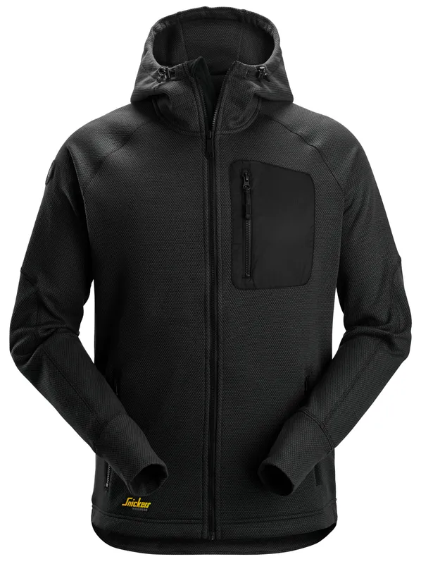 FLEECEHOODIE FULL ZIP SVART STL S | Beijerbygg Byggmaterial