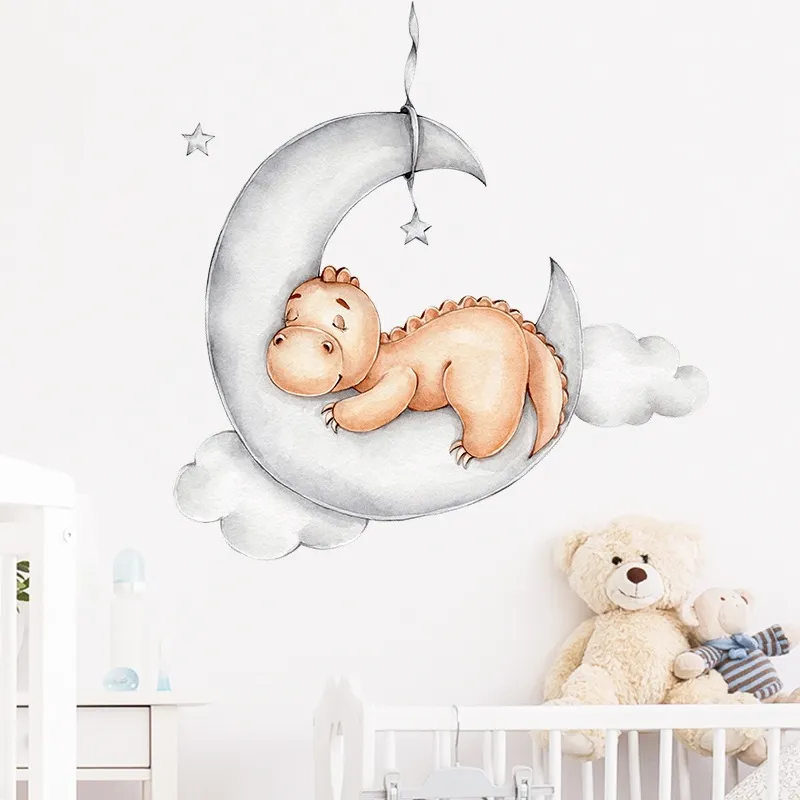 Väggdekor - Baby dinosaurie på månen