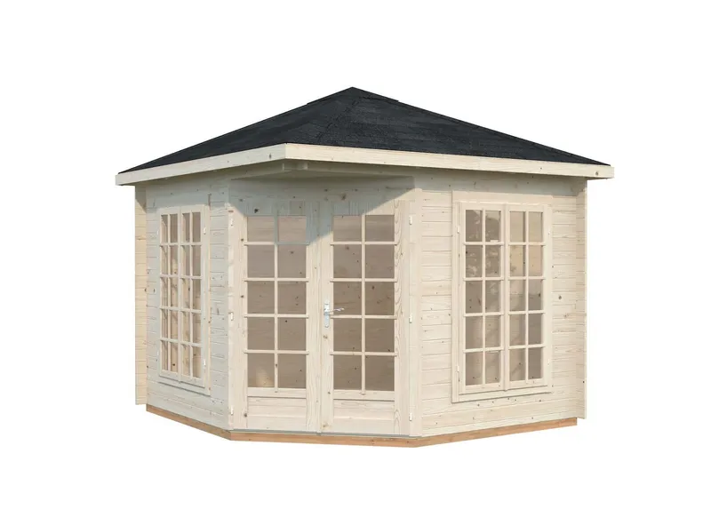 Palmako Melanie Lusthus 7,8 m²/inv. 7 m², med 28 mm vägg,, impr. natur