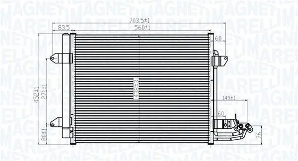 Kondensor, klimatanläggning MAGNETI MARELLI 350203815000