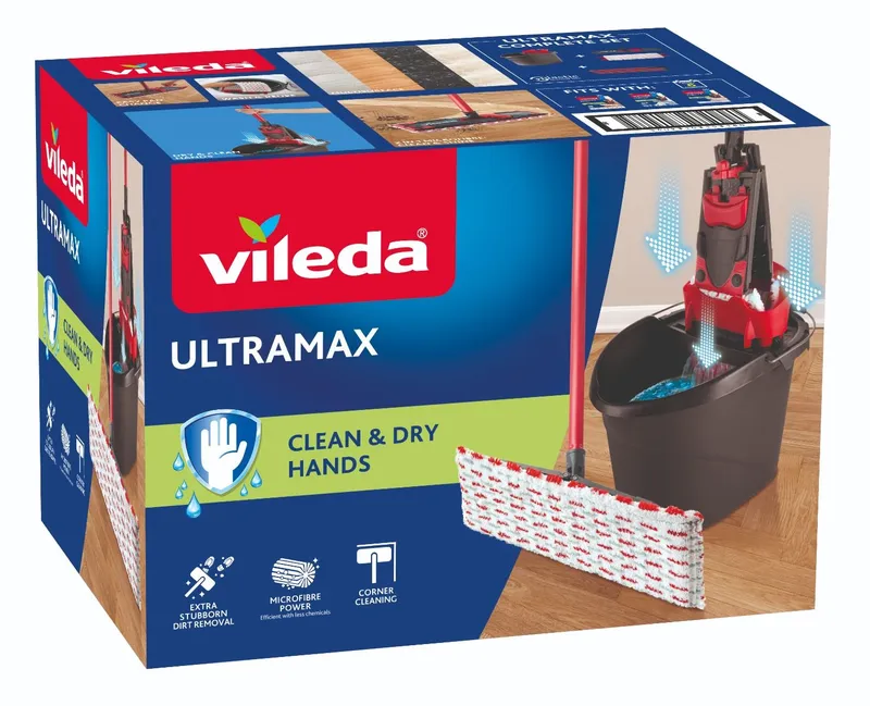 Vileda Ultramax Box, komplett med platt mopp och hink