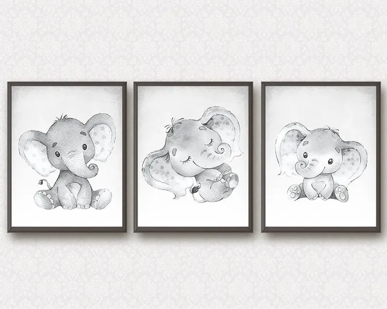 Posters – Baby elefanter / set med 3