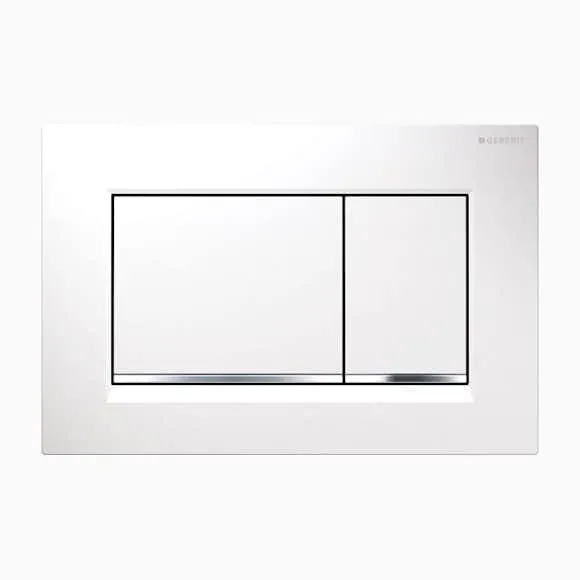 Geberit actuator plate sigma20 white/bright chrome/white