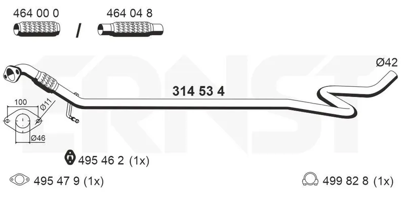 Avgasrör ERNST 314534