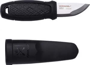 Morakniv Eldris, Single, Jaktkniv, Drop point, Rostfritt stål, Termoplastisk elastomer (TPE), Svart