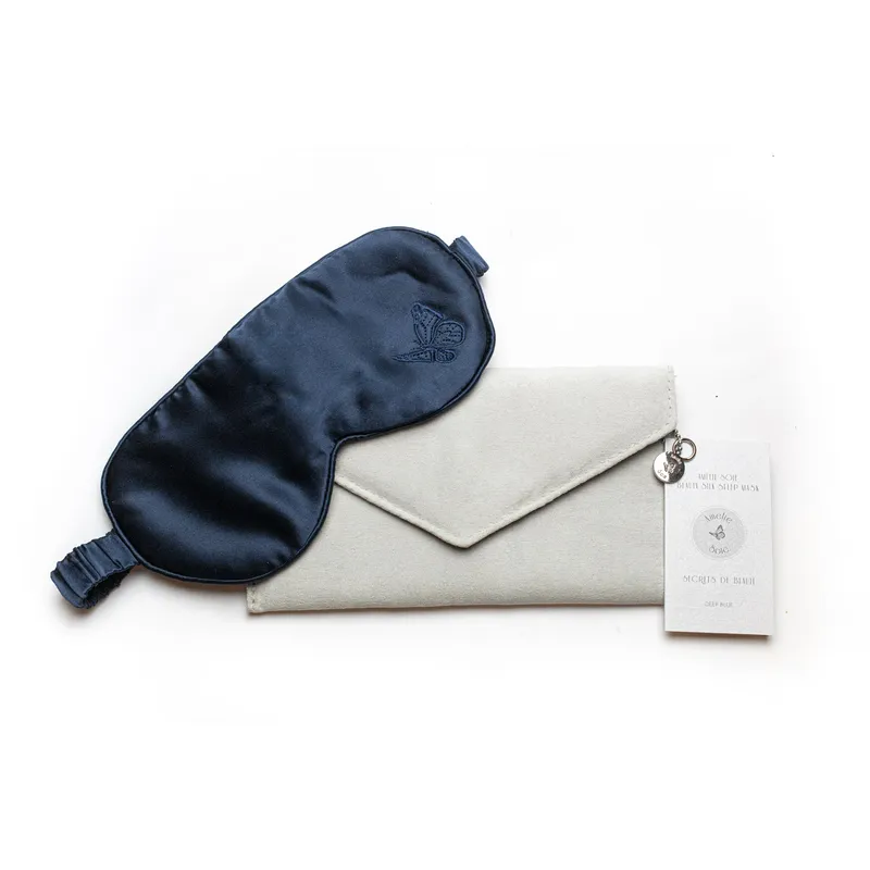Amelie Soie Secrets de beauté Premium Collection Silk Sleep Mask Deep Blue