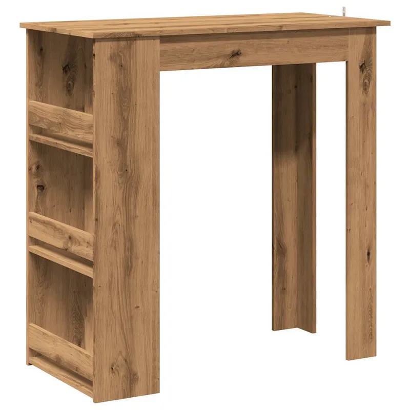 Bartable med hylla Hantverksmässig ekfinish 102 x 50 x 103,5 cm