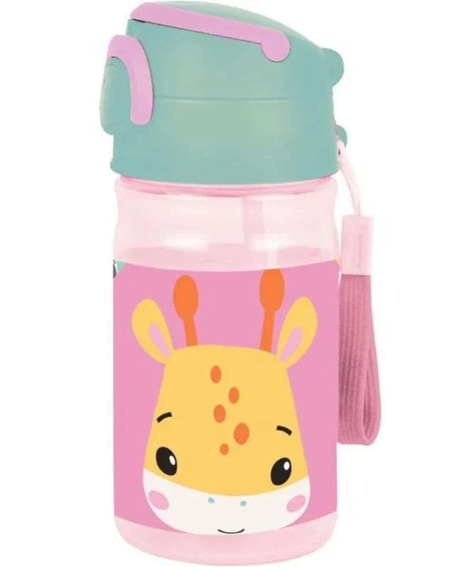 Giraff – Vattenflaska med sugrör 400 ml