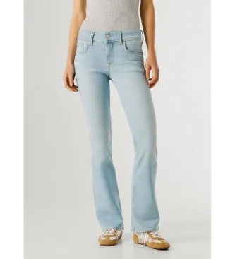 Pepe Jeans för kvinnor. PL20473662AB Jeans Flare Pimlico blå (31/34), Casual, Bomull, Denim