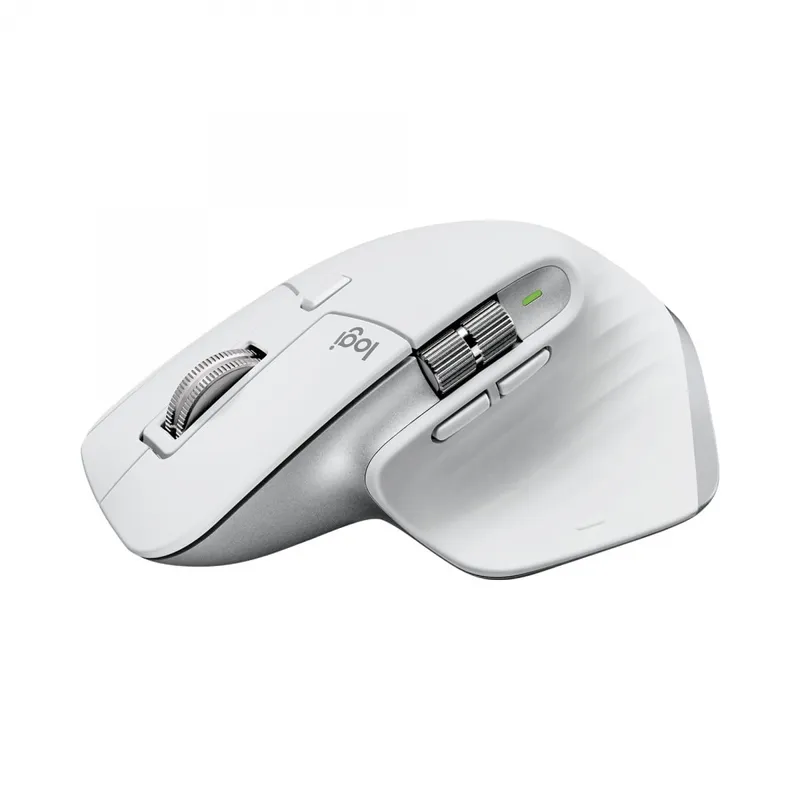 Logitech MX Master 3S Performance Wireless Mouse - Pale Grey - Ergonomisk mus - Laser - 7 knappar - Vit