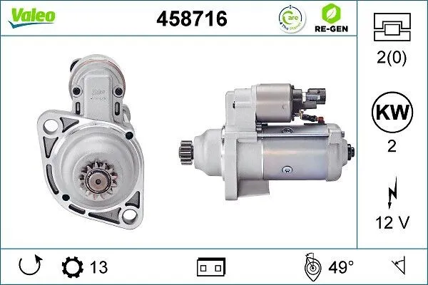 VALEO 458716 Startmotor