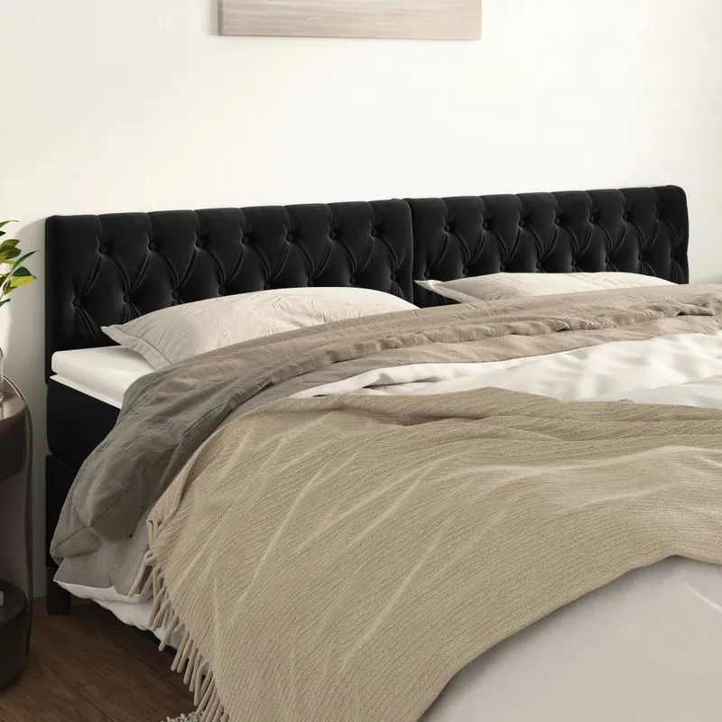 vidaXL Sänggavlar svart 180x7x78/88 cm sammet