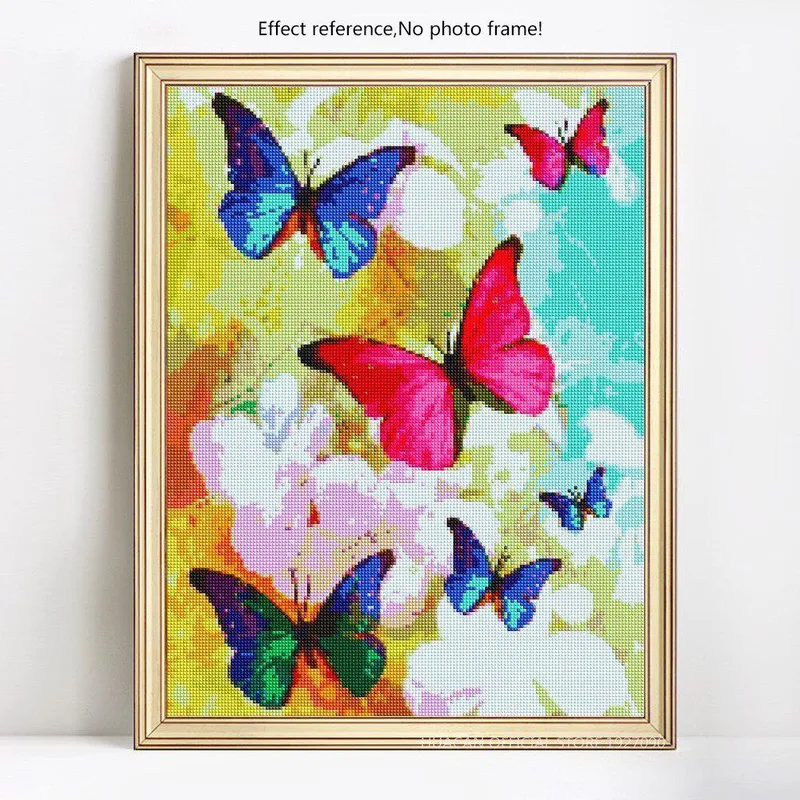 5D DIY-diamantmålning hel fyrkantig djurfjärilsbroderiförsäljning Strassbild 20X30
