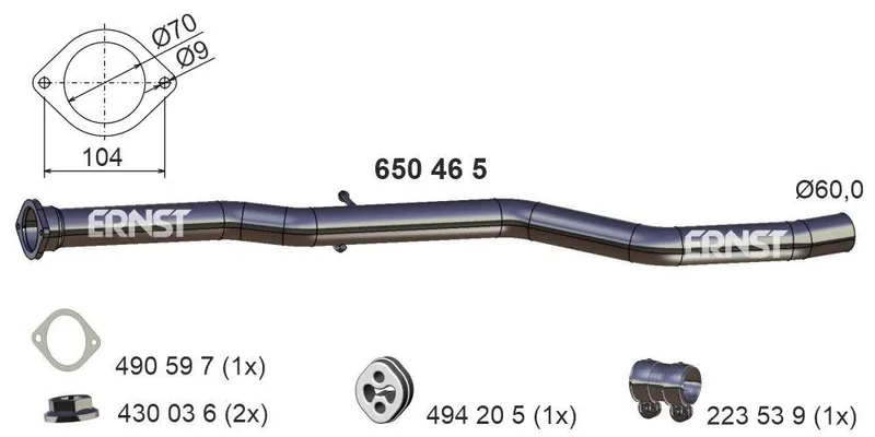 Avgasrör ERNST 650465