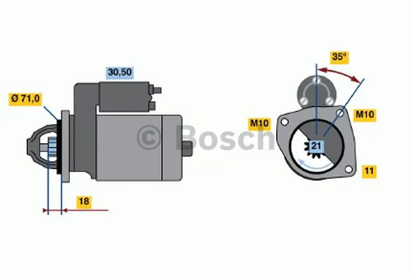 Startmotor BOSCH 0 986 017 530