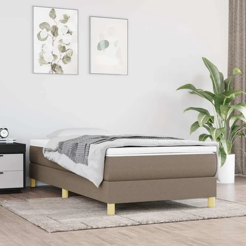 vidaXL Boxspring-sängram Taupe 80x200cm tyg (#2315)