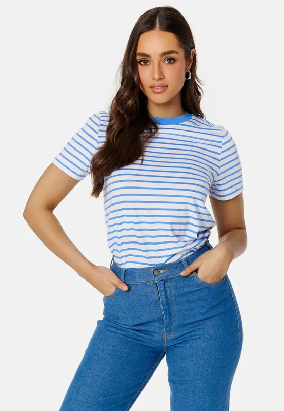 Essential SS Stripe O-Neck Tee (#4322)
