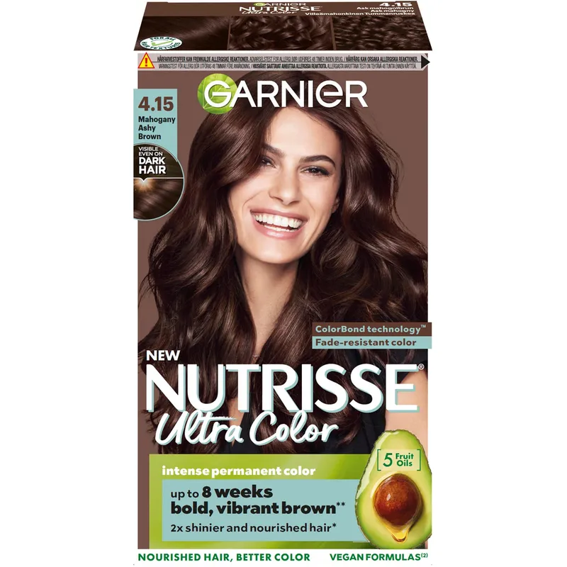 Garnier Nutrisse Ultra Color Permanent Hårfärg 4.15 Mahogany Ashy Brown