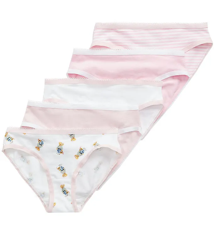 Polo Ralph Lauren Trosor – 5-pack – Antydan till Rosa/Vit (#7452)