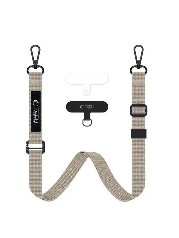 Tech-Protect C65 2-pack telefonrem för crossbody & handled - Beige