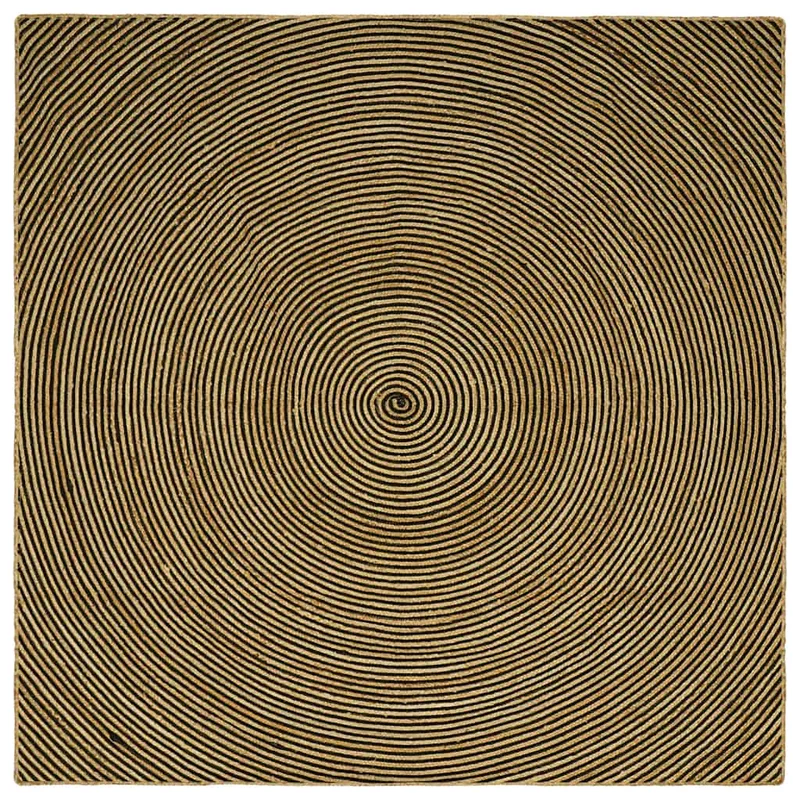 vidaXL Områdesmatta Naturlig och svart 300 x 300 cm Jute
