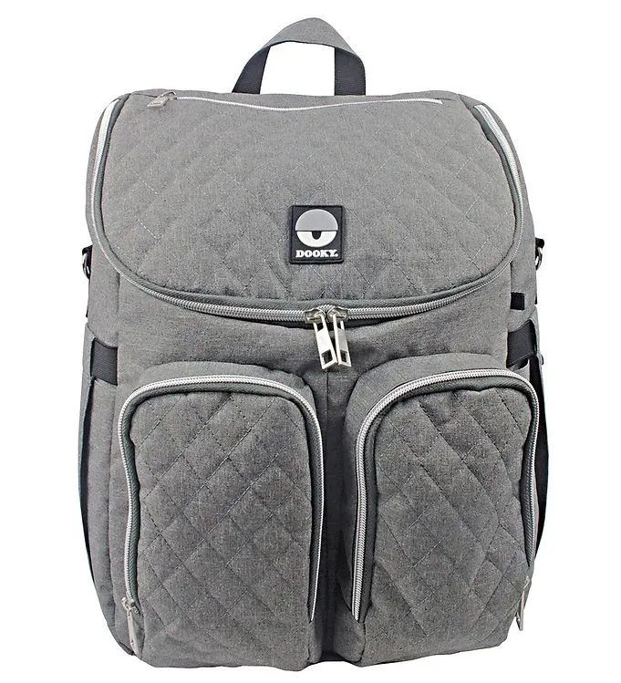 Dooky Skötväska Ryggsäck - 2 I 1 - Grey Melange