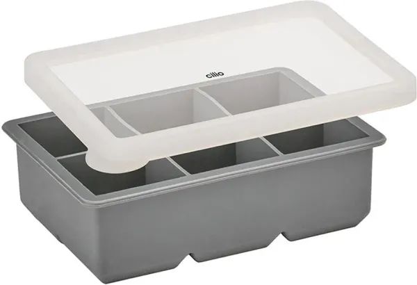 Cilio Glassmaskin Isbitsform t/6 st. BLOCKER, grå/vita
