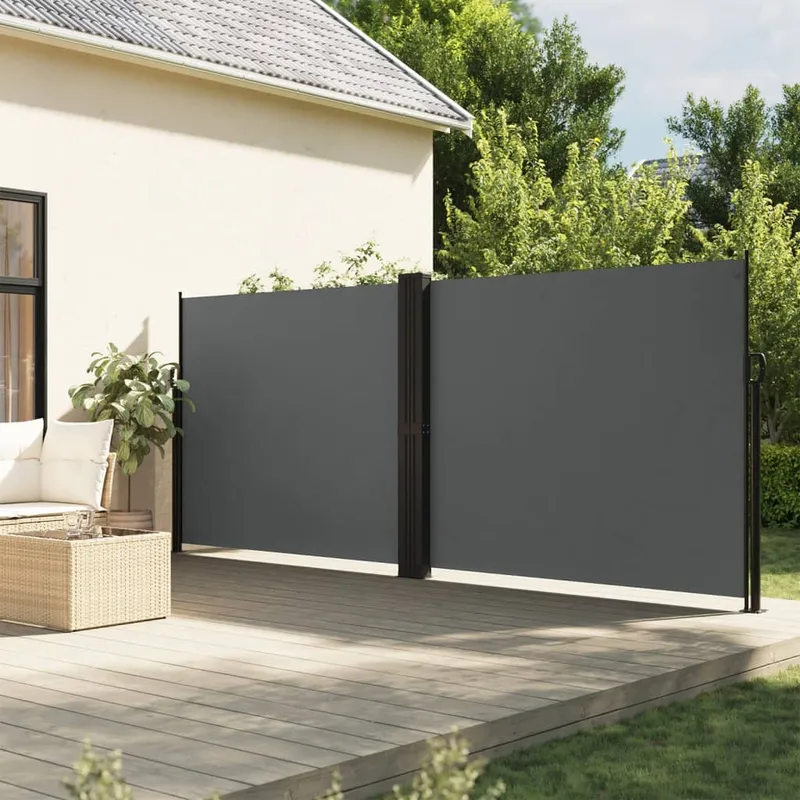 vidaXL Infällbar sidomarkis 180×600 cm antracit