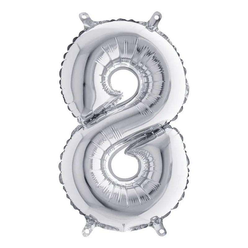 Sifferballong Mini Silver Metallic – Siffra 8