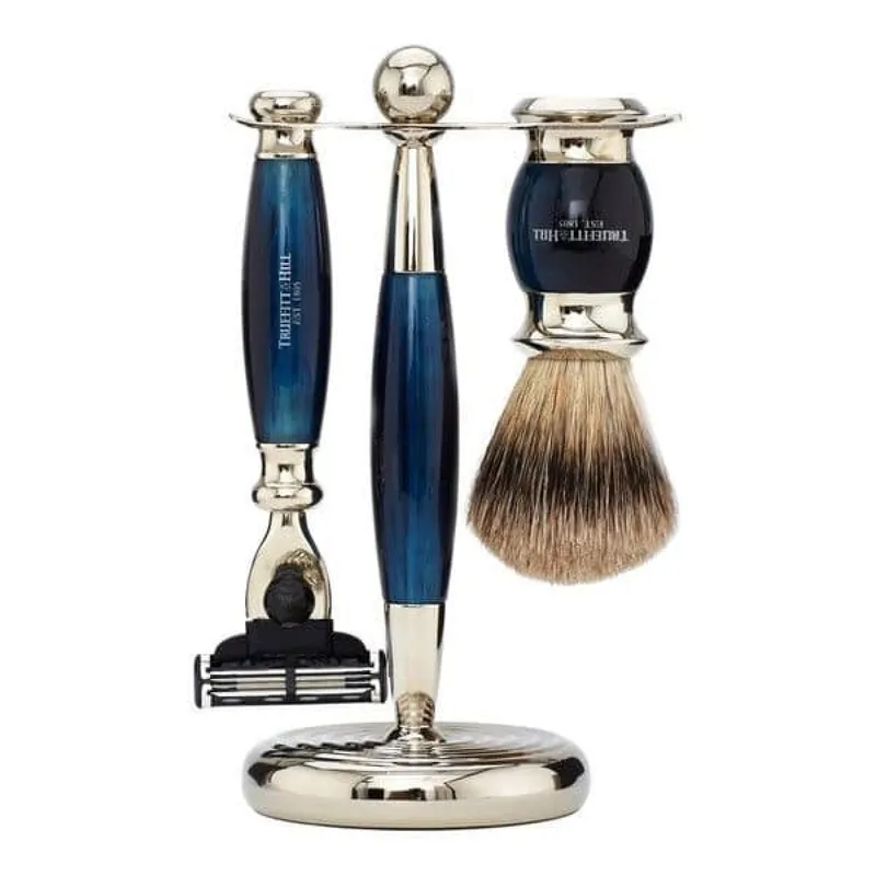 Truefitt & Hill Edwardian Shaving Set – Blue Opal – Gillette Mach3