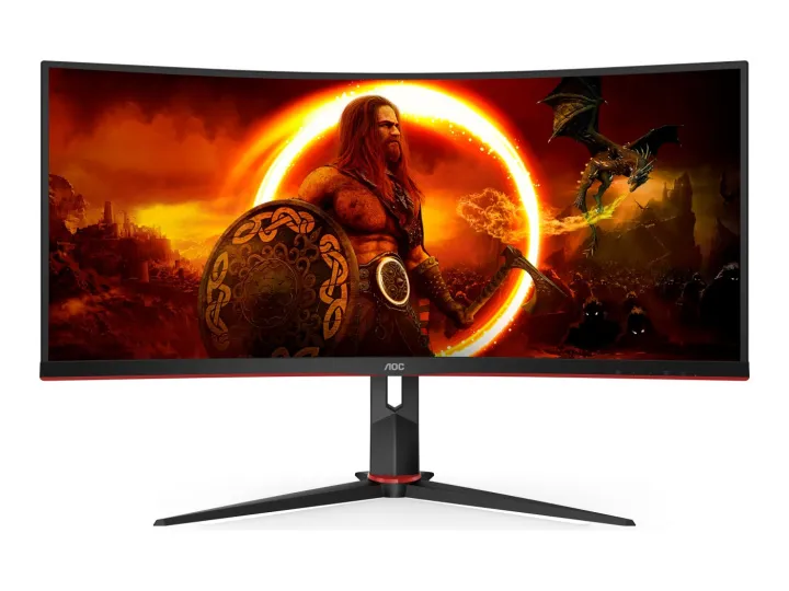 AOC G2 CU34G2XP platta pc-skärmar 86,4 cm (34″) 3440 x 1440 pixlar UltraWide Quad HD LED Svart, Röd
