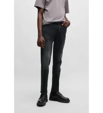 BOSS för män. 50517492 Jeans med avsmalnande passform i djupsvart stretchdenim (30/32), Casual, Ekologisk bomull, Hållbar