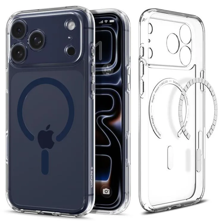 Spigen Mobilskal till iPhone 17 Pro Ultra Hybrid Magsafe – Clear/Deep Blue
