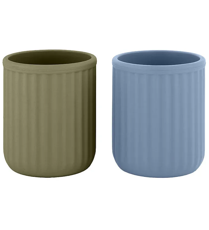 Mikk-Line Koppar - 2-pack - Silikon - Bleknat Denim/Torkad Herb