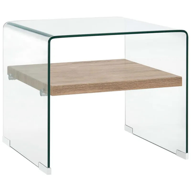 vidaXL Soffbord genomskinlig 50x50x45 cm härdat glas