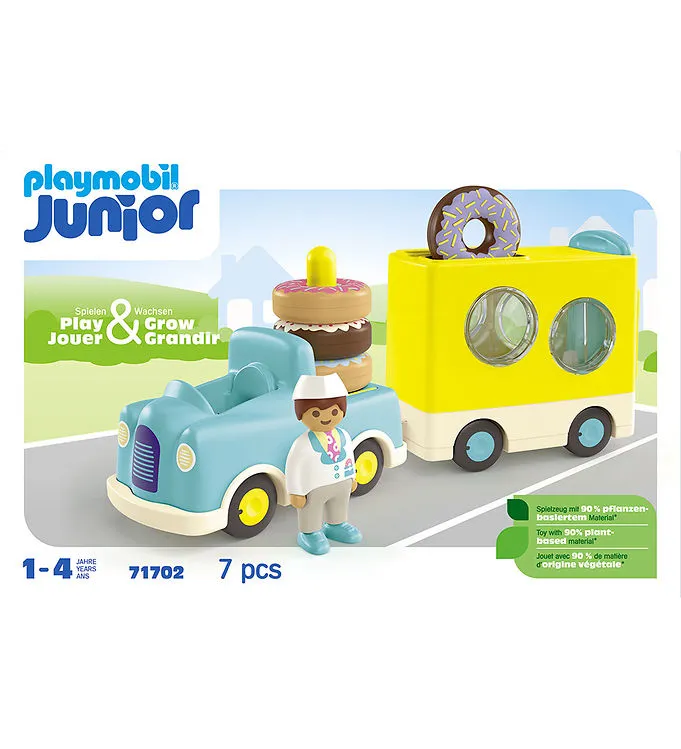 Playmobil 1.2.3 – Junior galen donutbil med staplings- och sorteringsfunktion