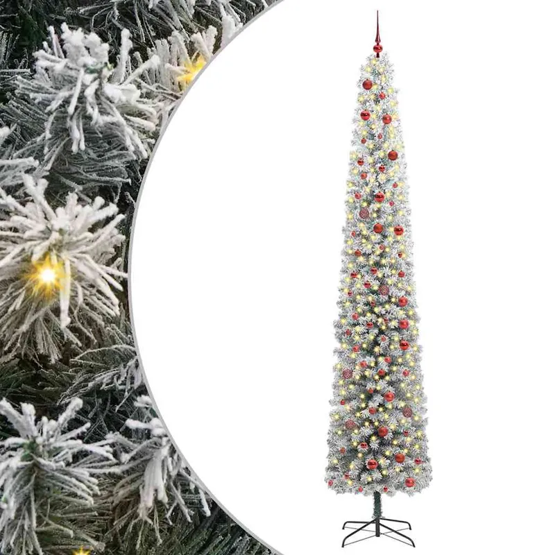 vidaXL Konstgjord julgran Grön 300 cm PVC och stål och plast