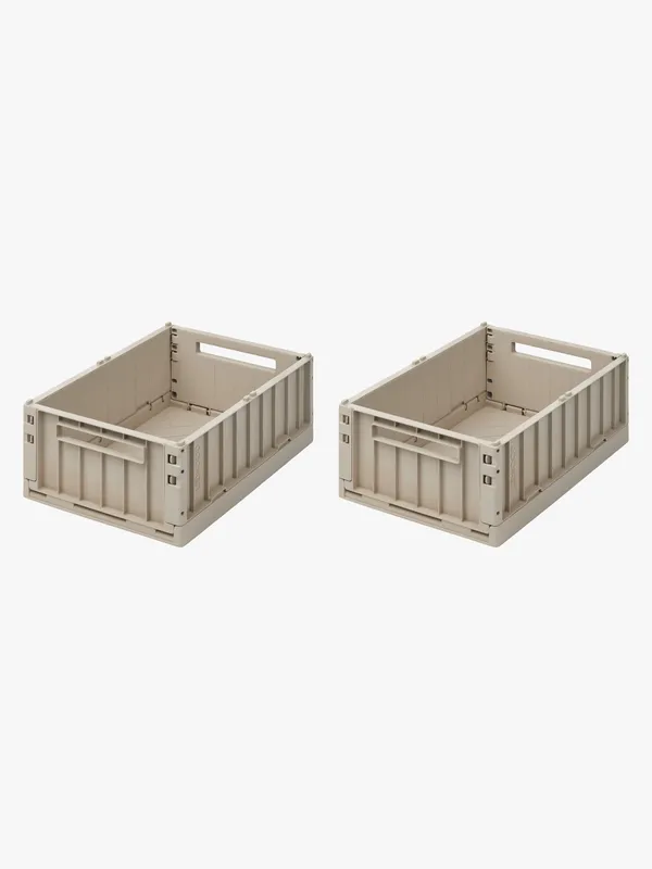 LIEWOOD Weston Förvaringslådor 2-Pack Medium, Sandy, Förvaring Barnrum